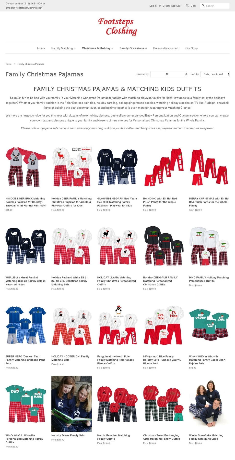 personalizedchristmaspajamascom.com — Shopify storefront screenshot