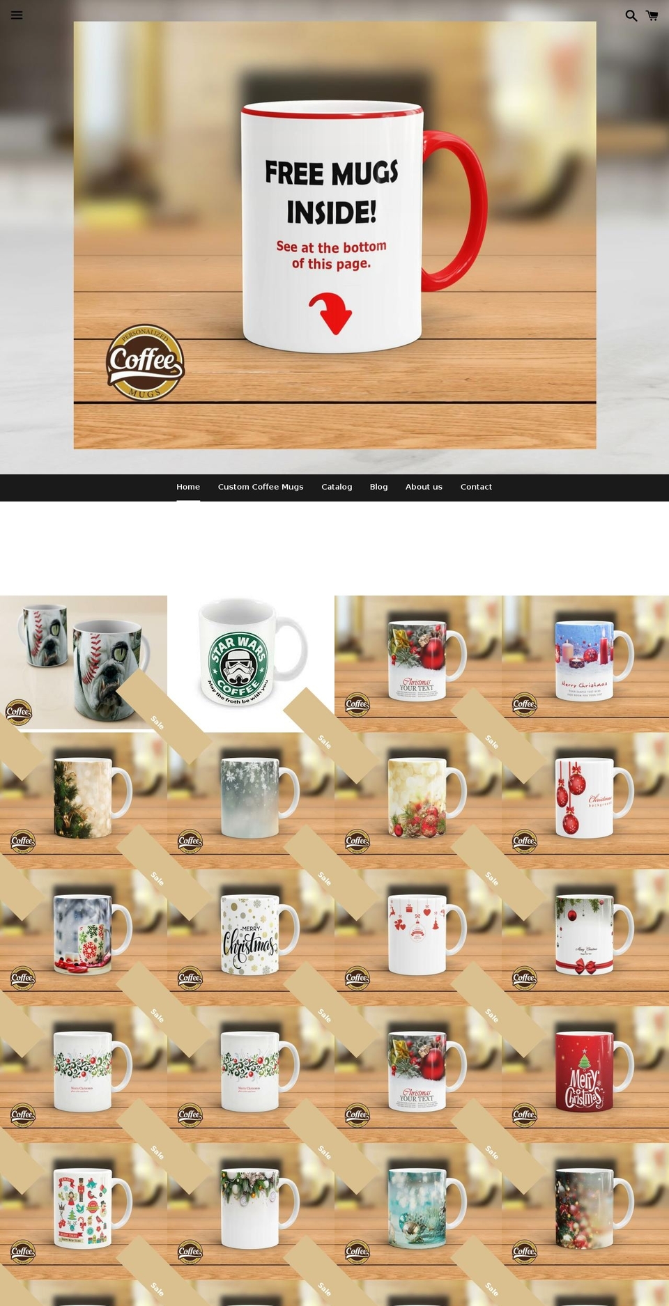 personalizedcoffeemugs.ca shopify website screenshot