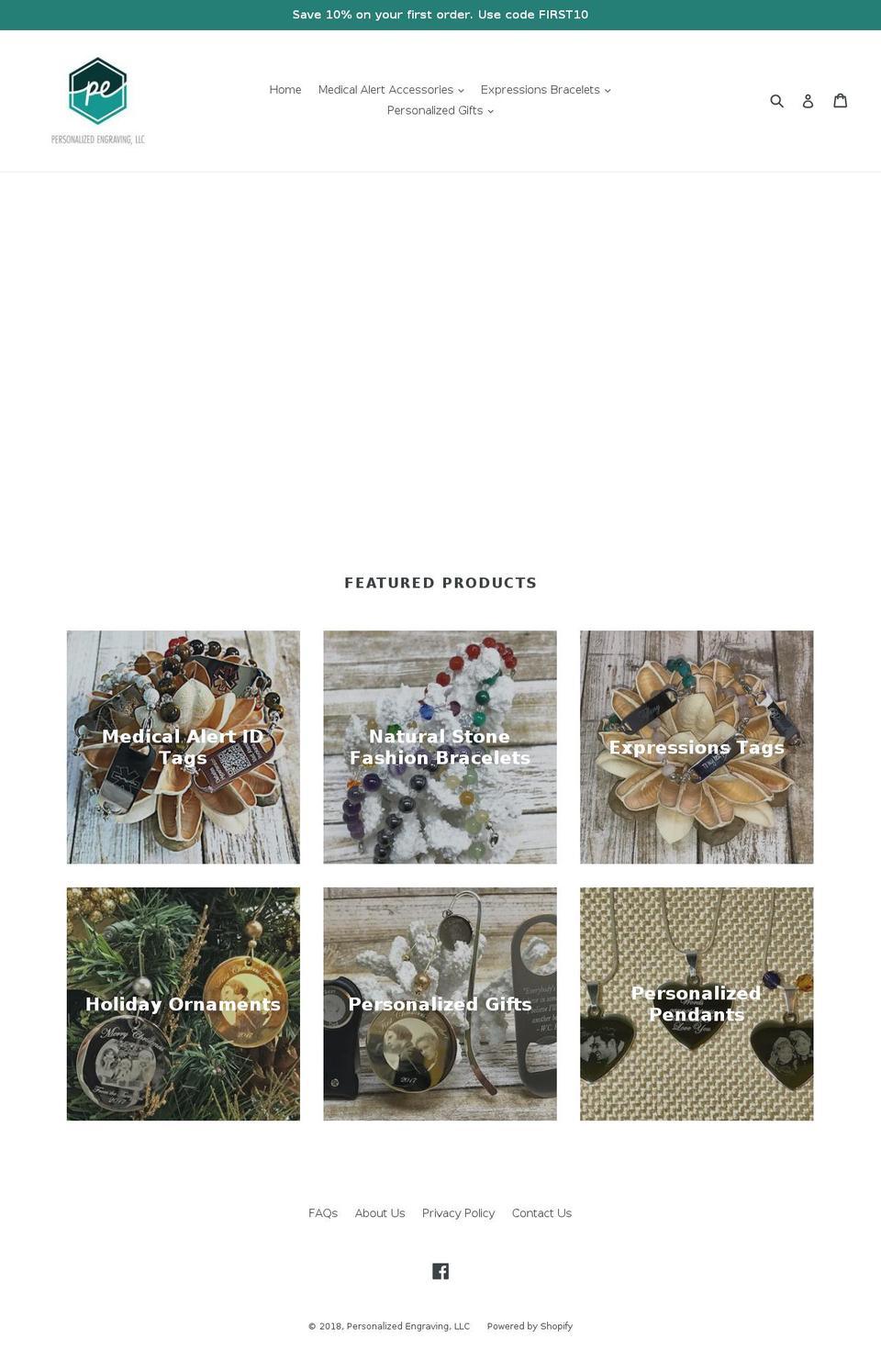 personalizedengravingllc.com — Shopify storefront screenshot