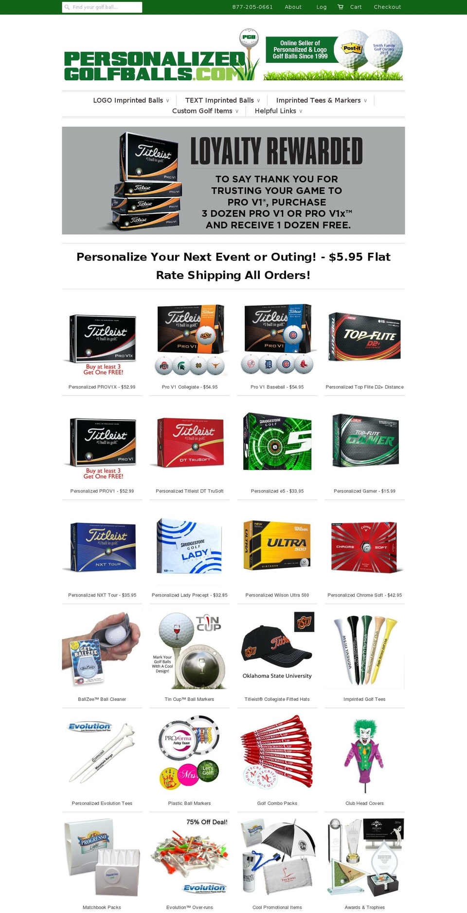 personalizedgolfballs.com shopify website screenshot