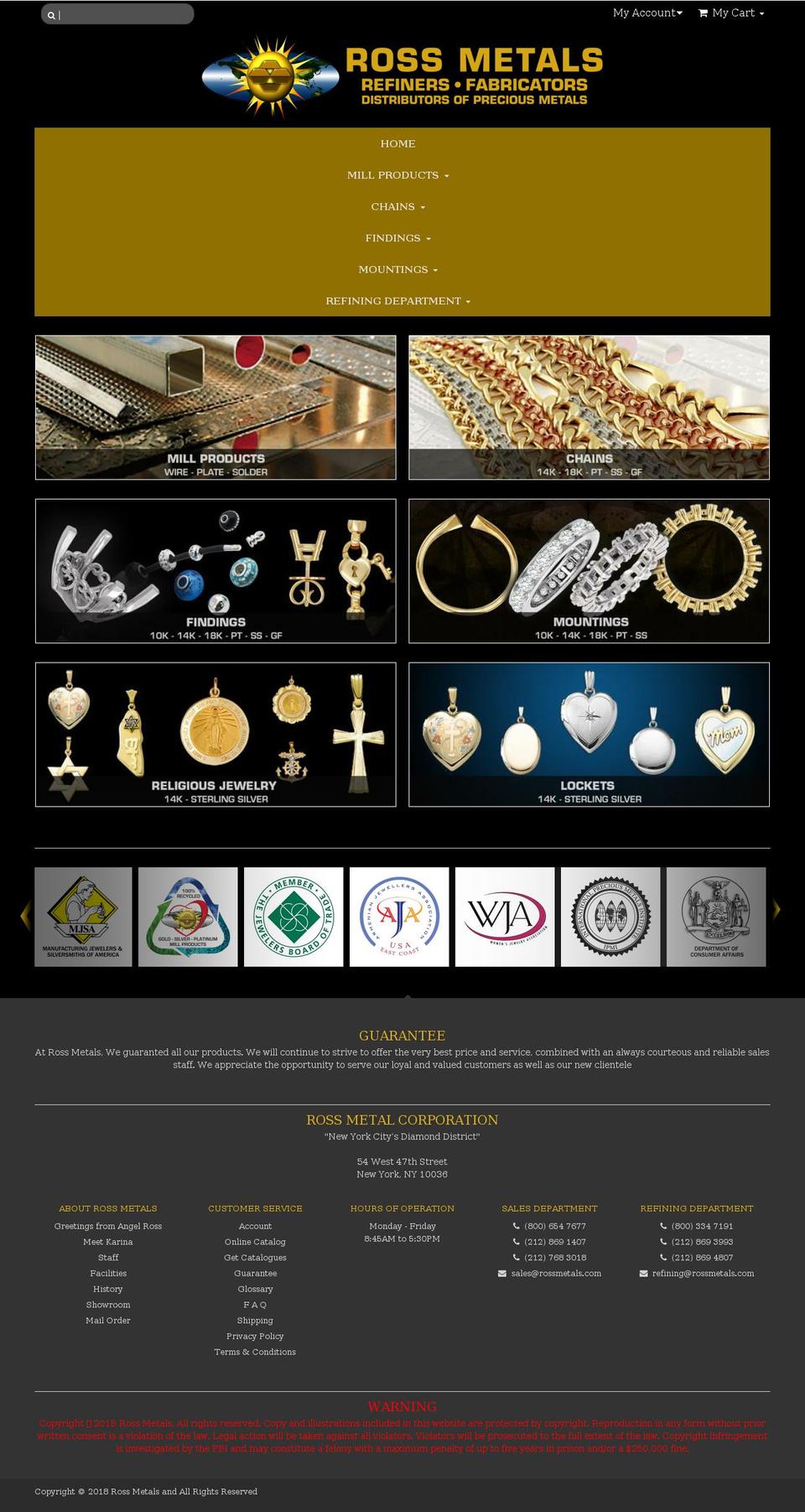 ross-metals 8.3 Shopify theme site example personalizedjewelrydesign.com