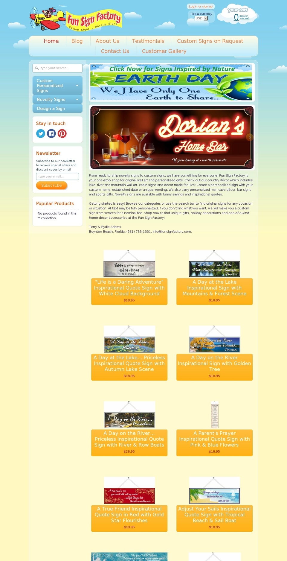 personalizedsignsonline.com shopify website screenshot