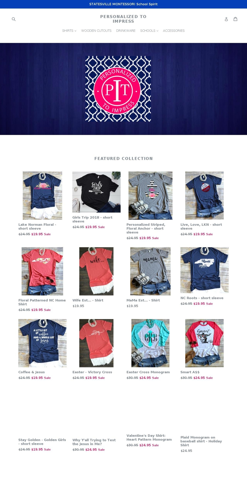 personalizedtoimpress.com shopify website screenshot