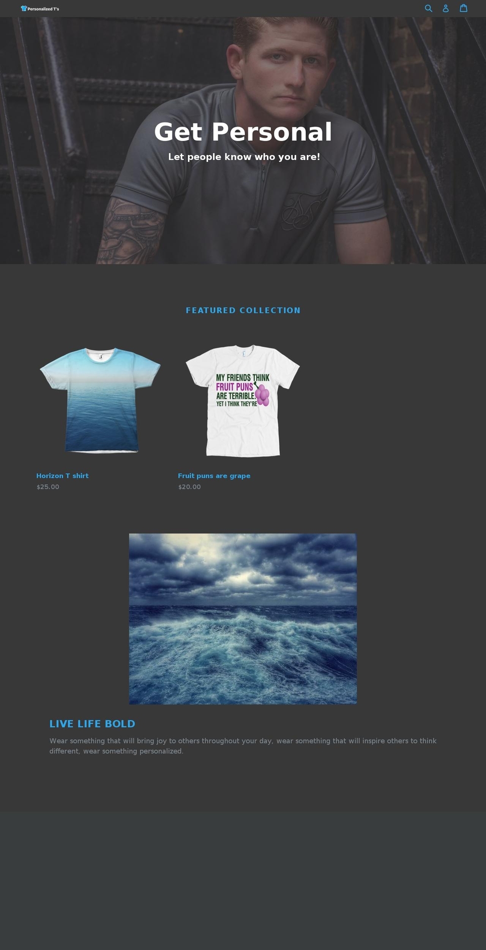 personalizedts.com — Shopify storefront screenshot