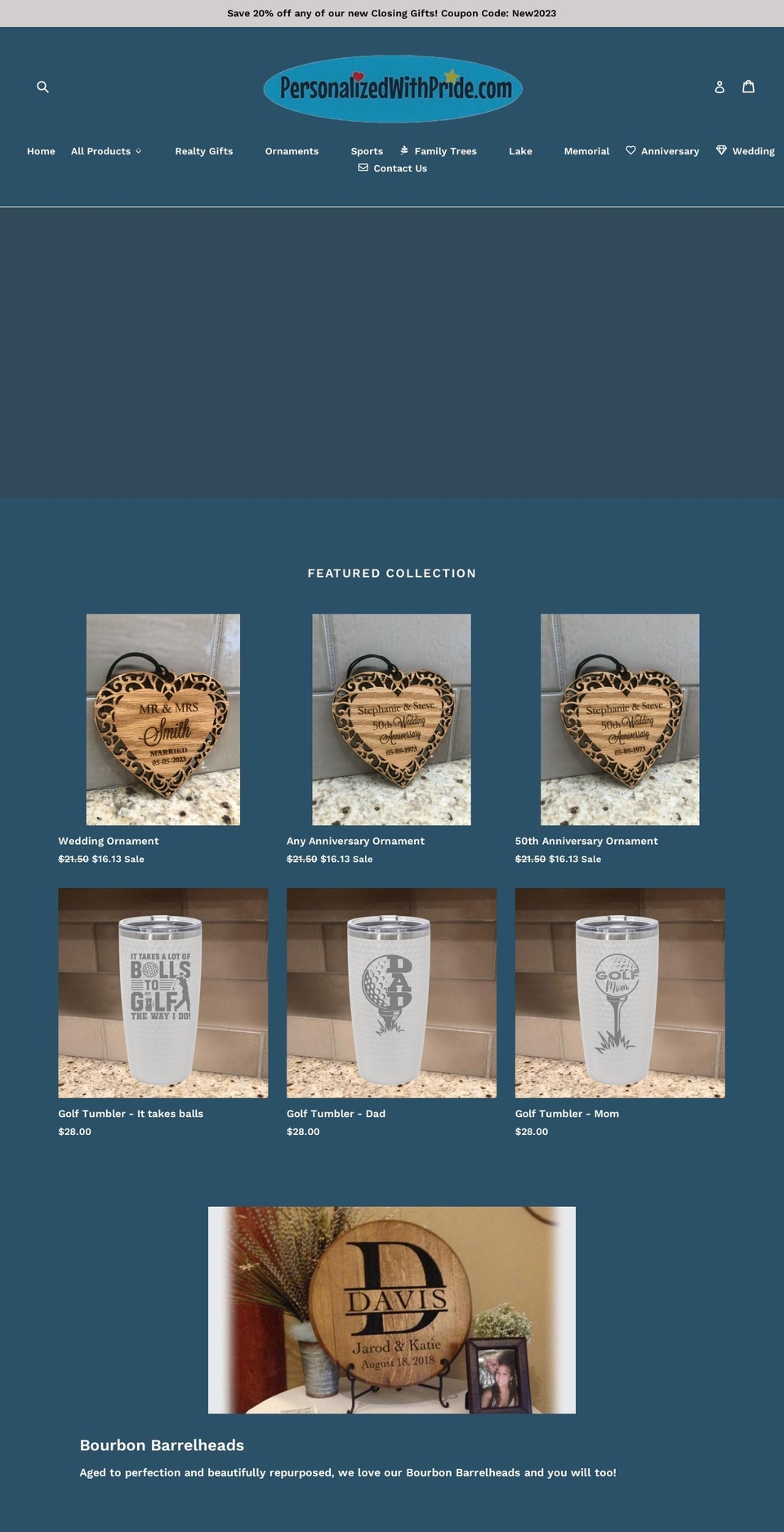 personalizedwithpride.com shopify website screenshot