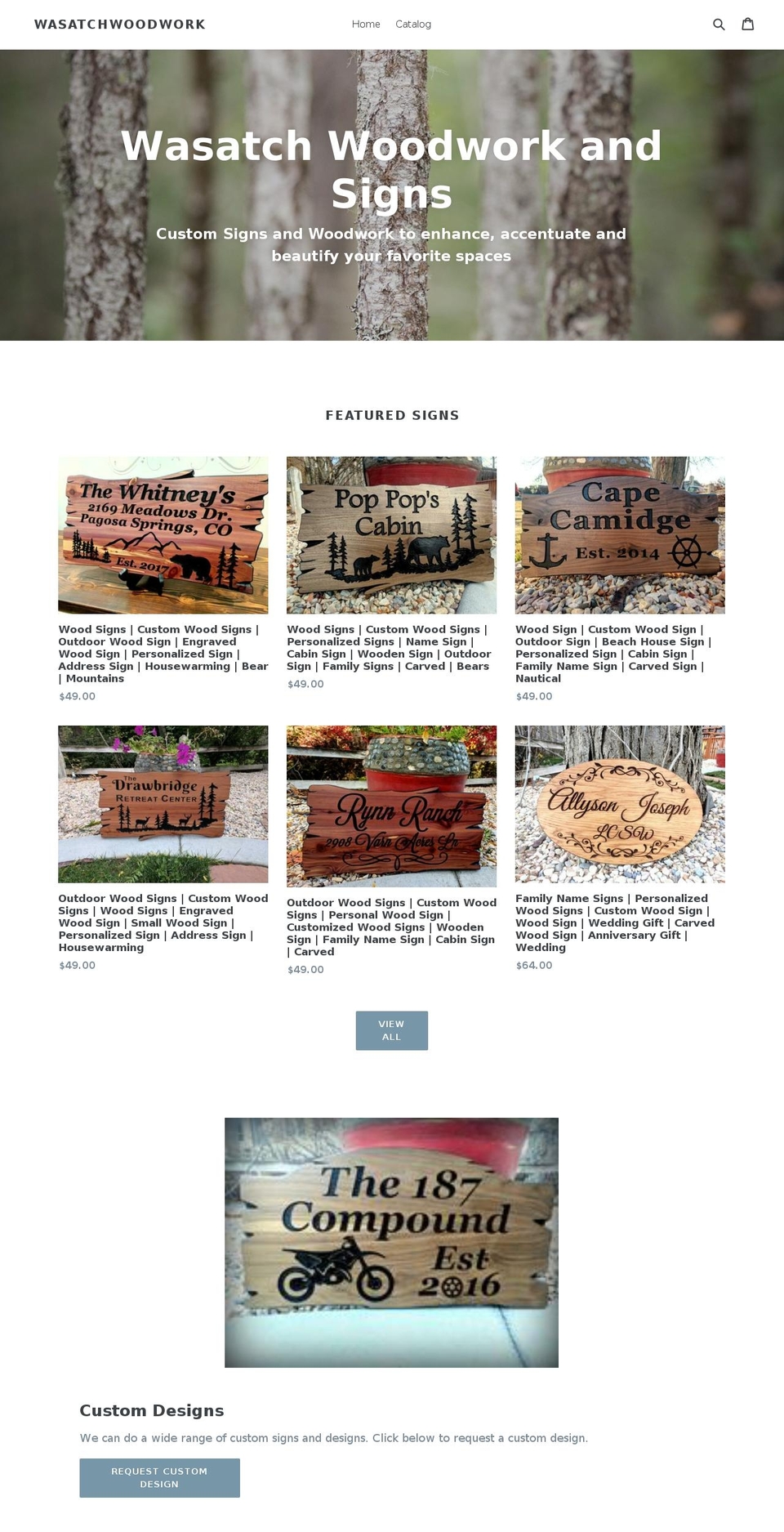 personalizedwoodsigns.com — Shopify storefront screenshot