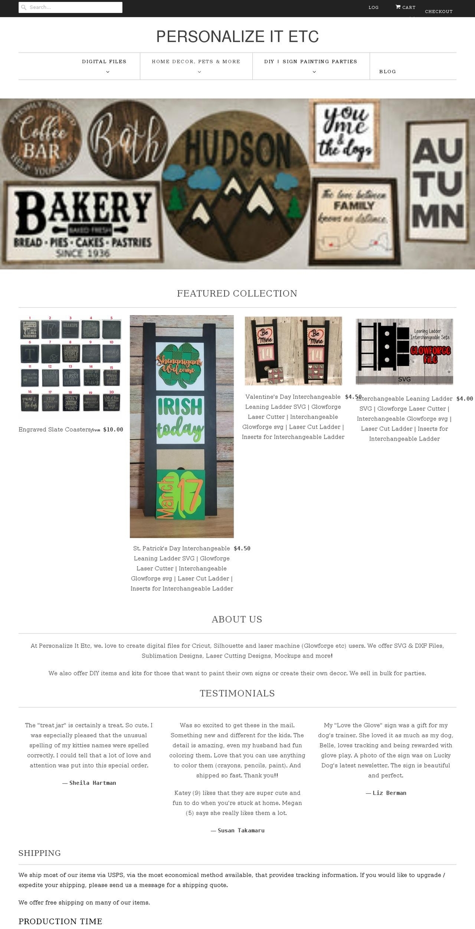 personalizeitetc.com shopify website screenshot