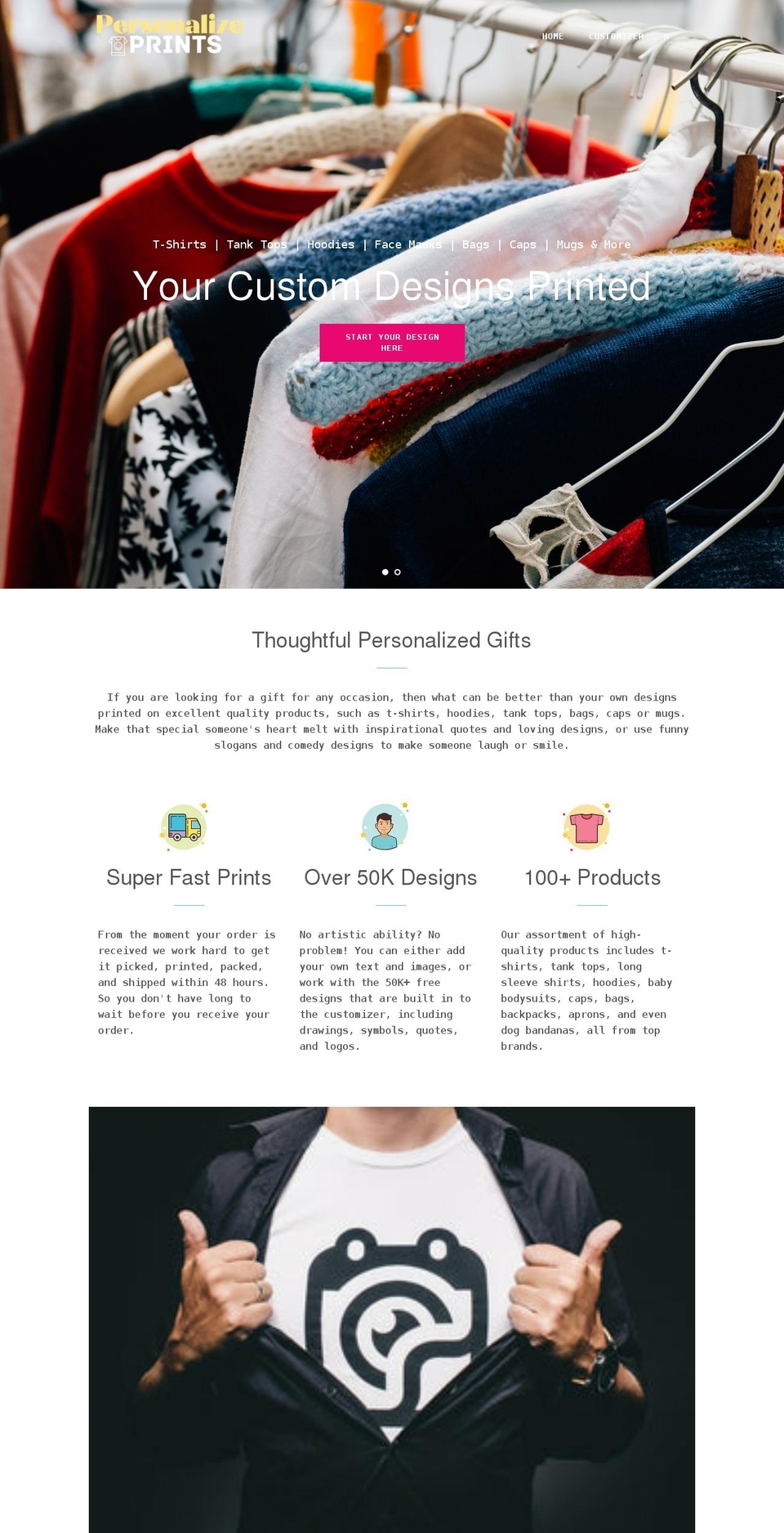 Print-theme Shopify theme site example personalizeprints.com