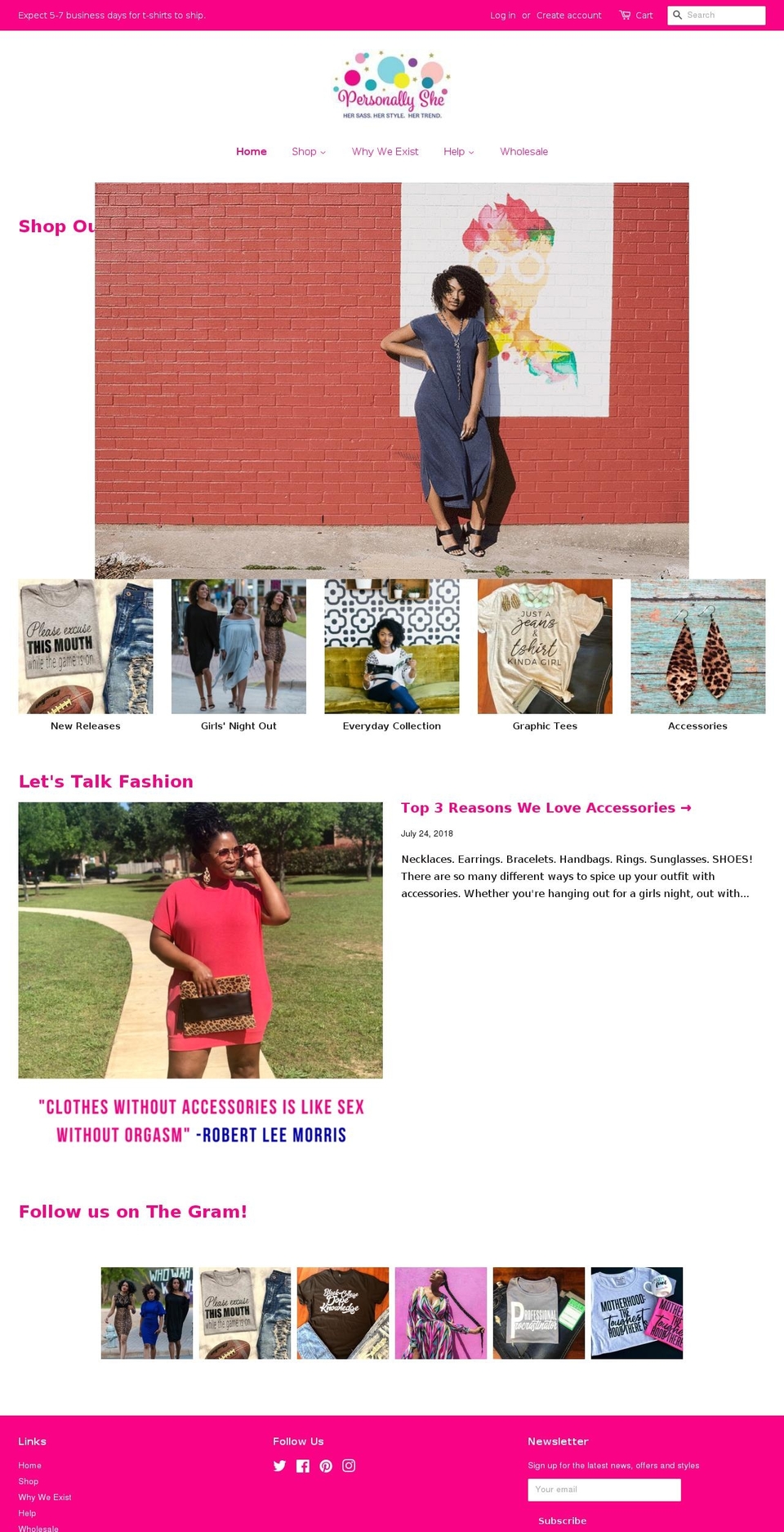 personallyshe.com shopify website screenshot