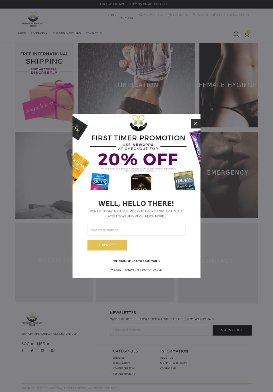 personalproductstore.com shopify website screenshot