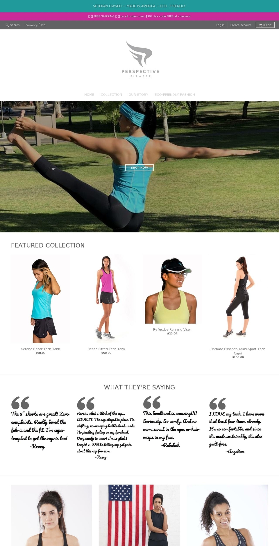perspectivefitwear.com — Shopify storefront screenshot