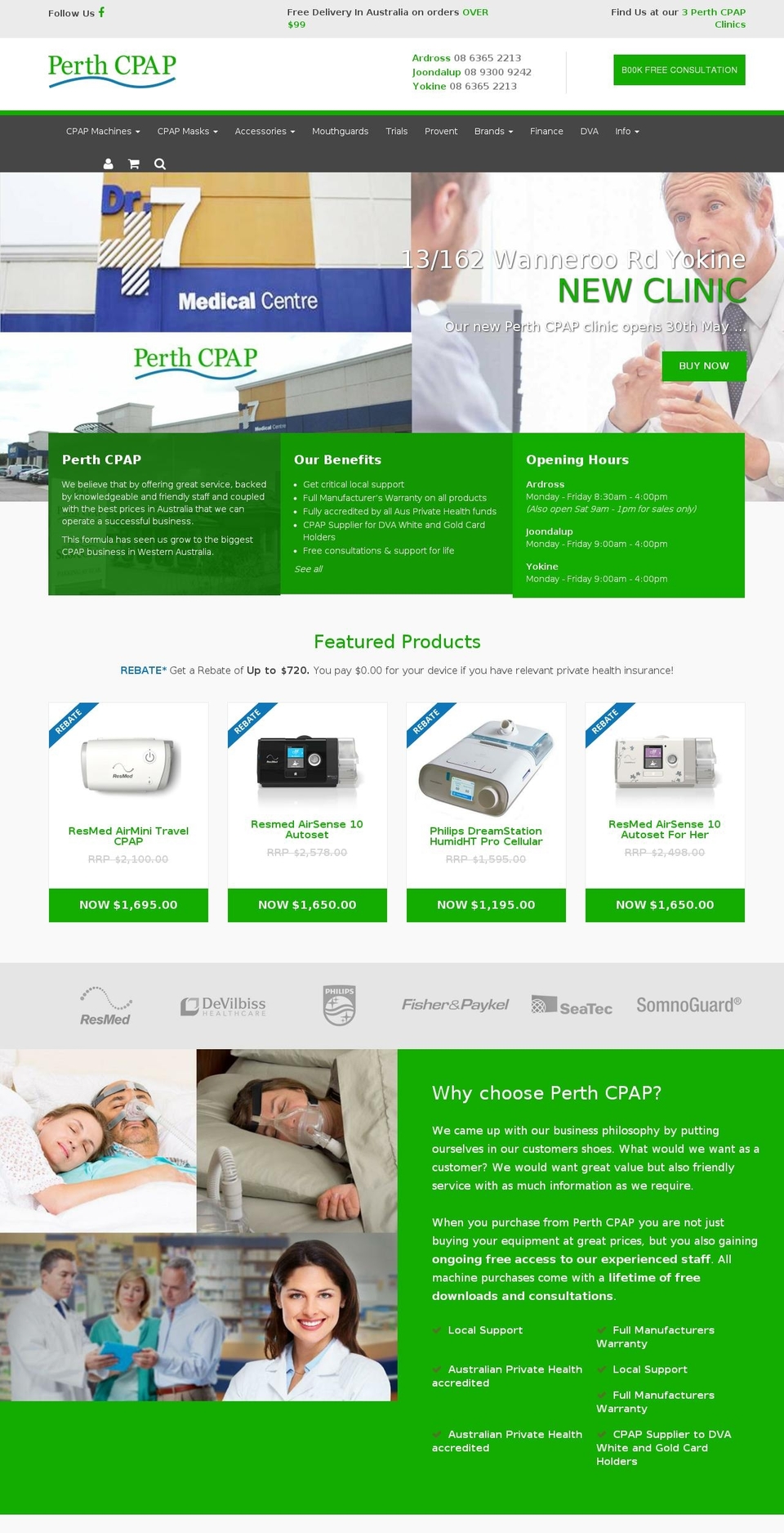perthcpap.com.au shopify website screenshot
