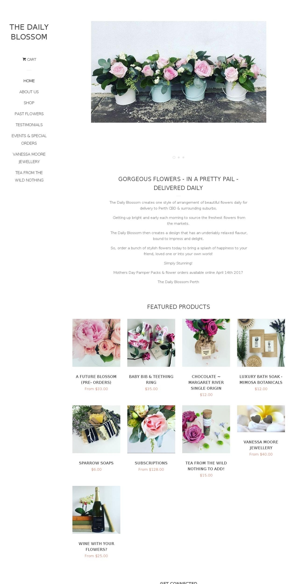 perthfloristdelivery.com shopify website screenshot