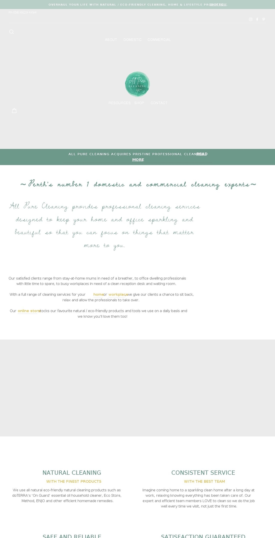 perthhomecleaning.com.au shopify website screenshot