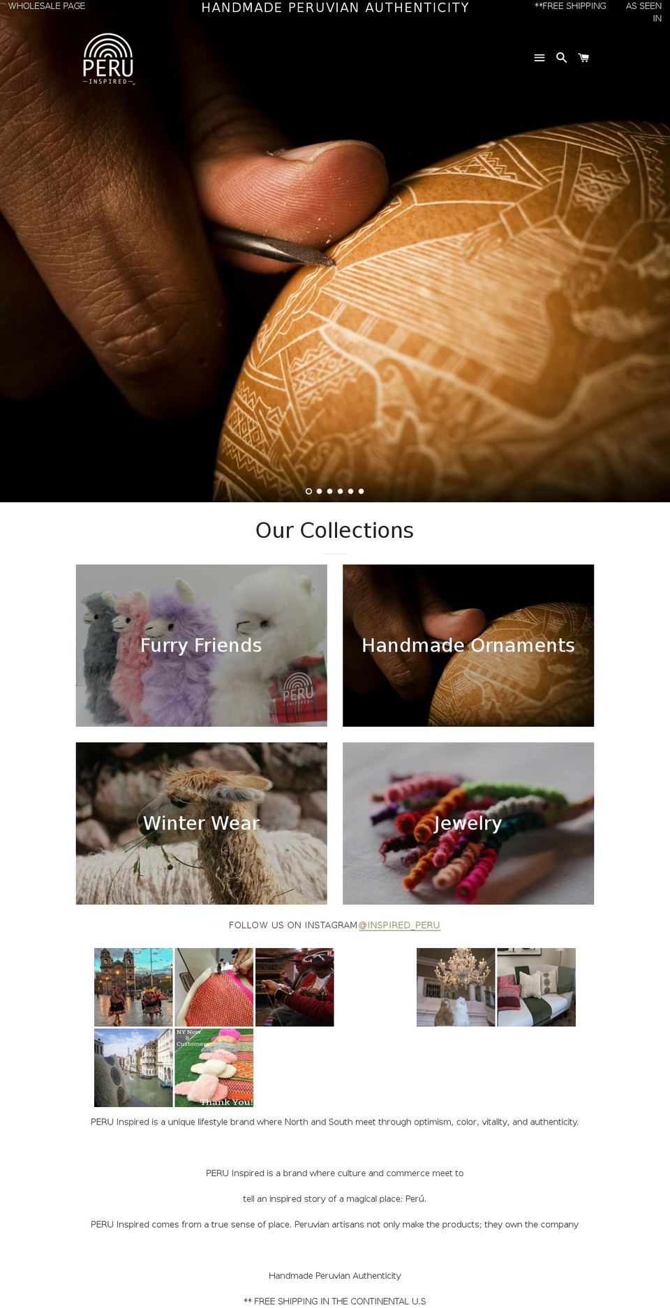 peruinspired.com — Shopify storefront screenshot