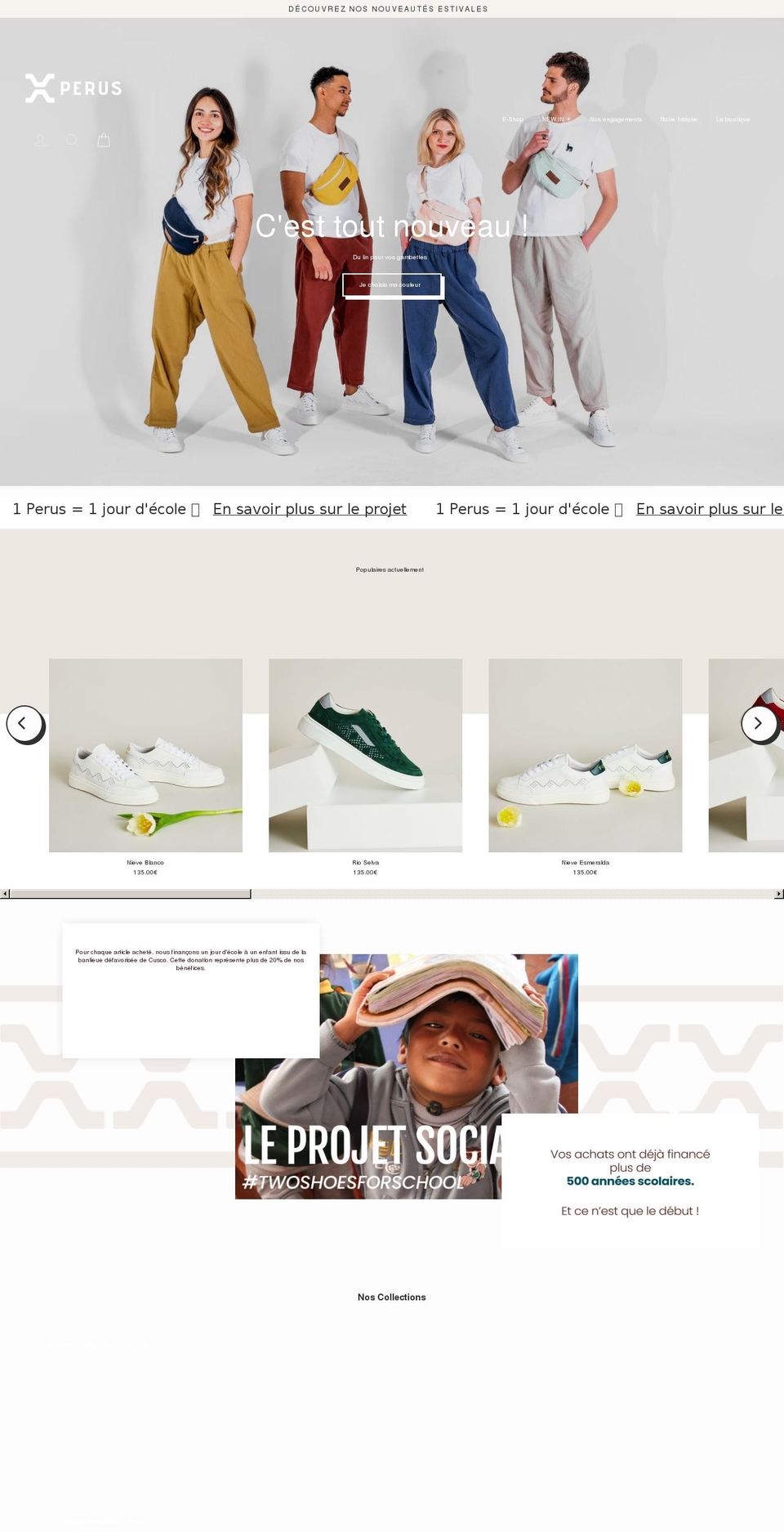 perus.co shopify website screenshot