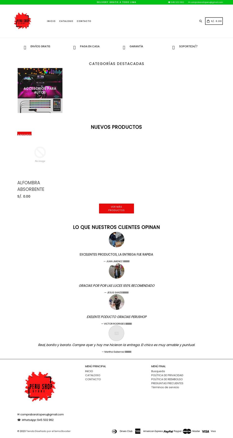 perushop.store shopify website screenshot