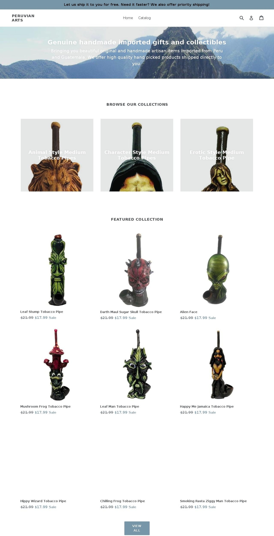 peruvian-arts.com — Shopify storefront screenshot