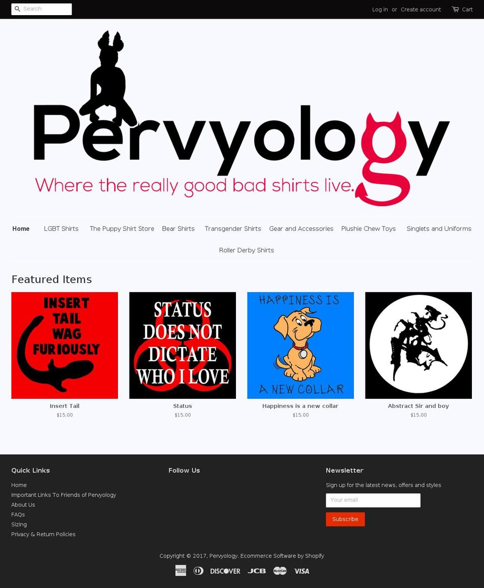 pervyology.com shopify website screenshot