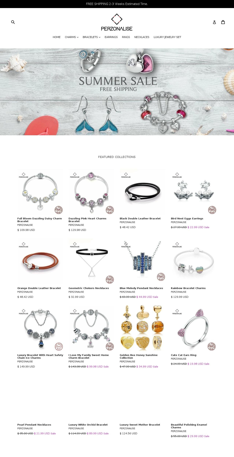 perzonalise.com — Shopify storefront screenshot