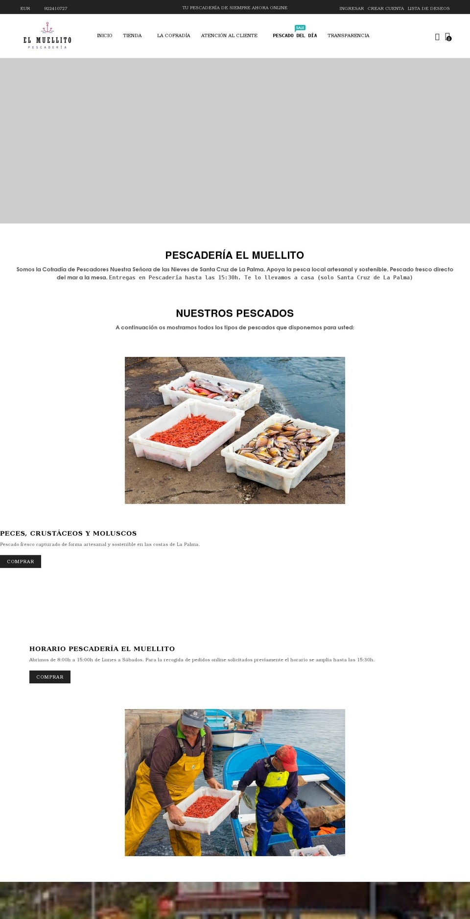 pescaderiaelmuellito.com shopify website screenshot