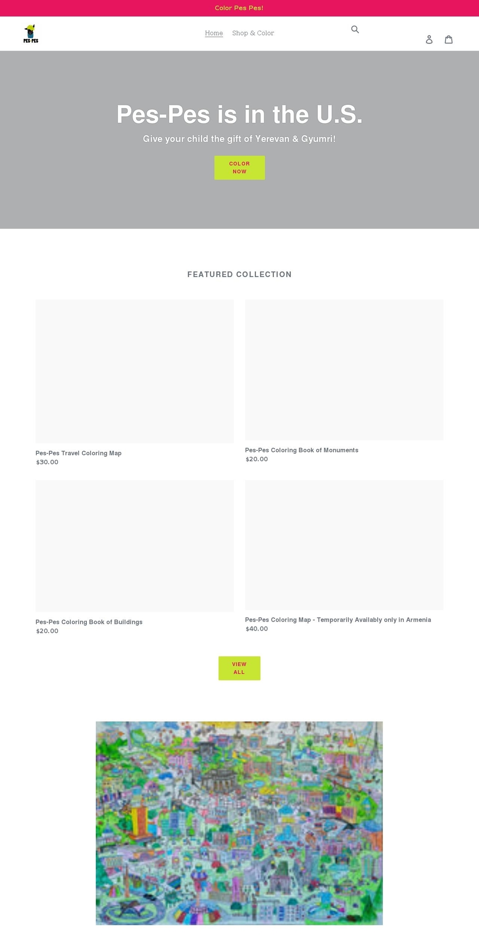 pespescolor.com shopify website screenshot