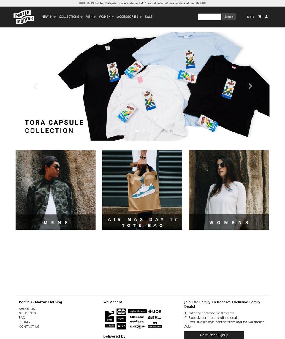 pestlemortarclothing.com shopify website screenshot