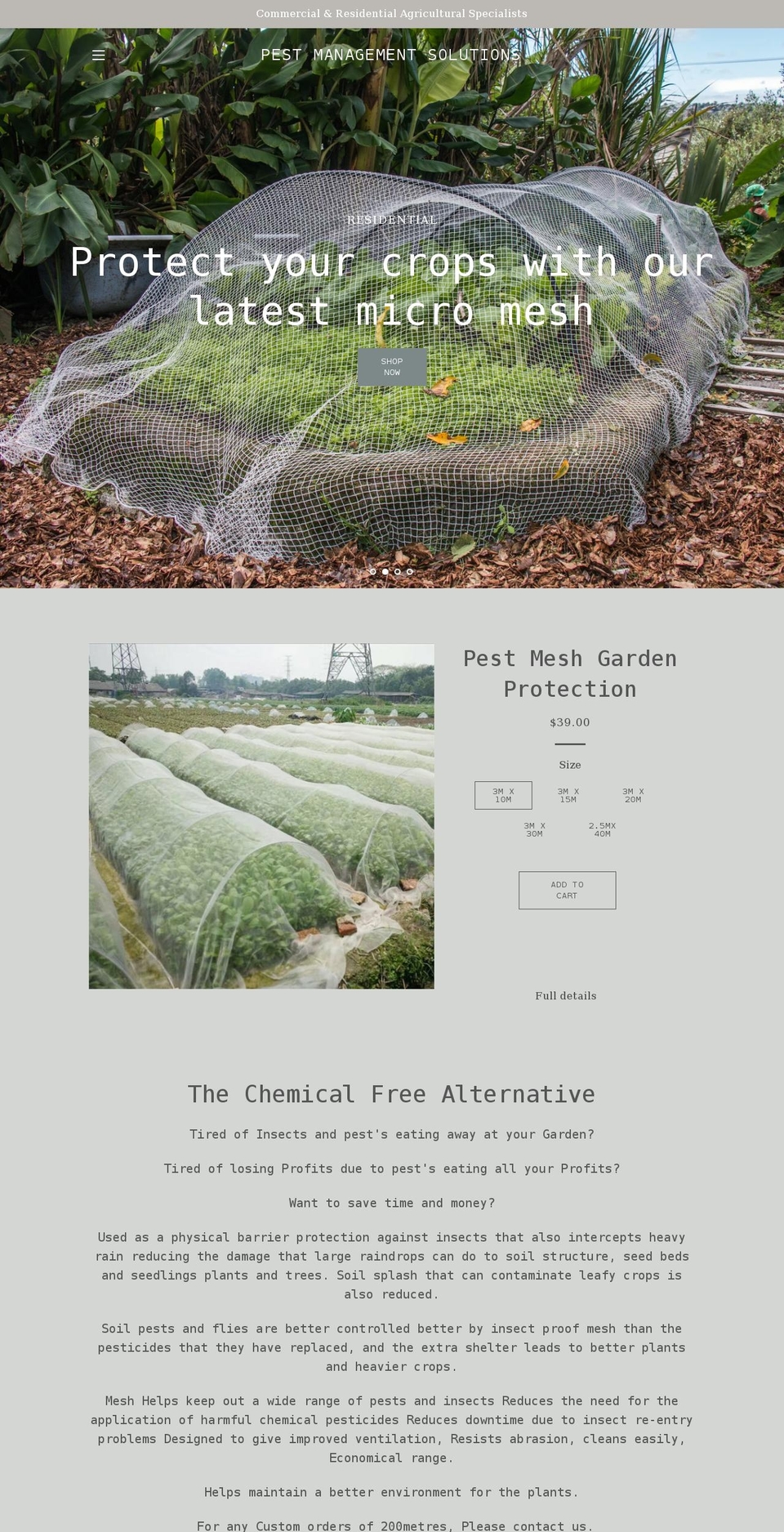 pestmanagementsolutions.com.au shopify website screenshot
