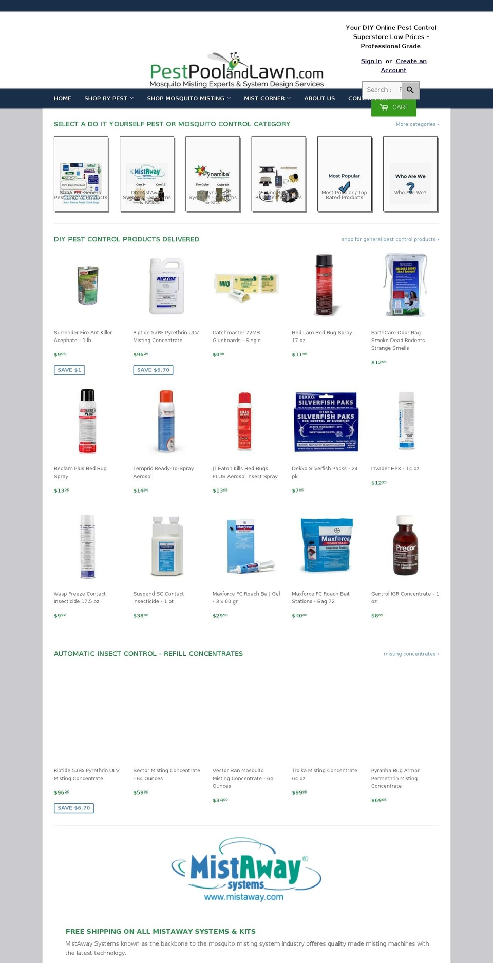 pestpoolandlawn.com — Shopify storefront screenshot