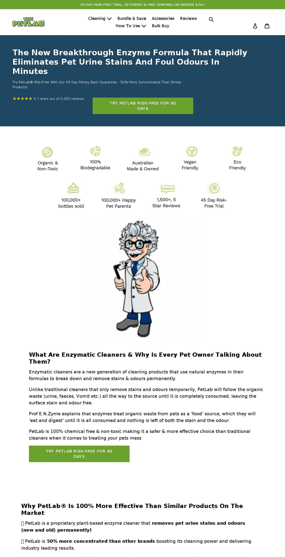 pet-lab.com.au shopify website screenshot