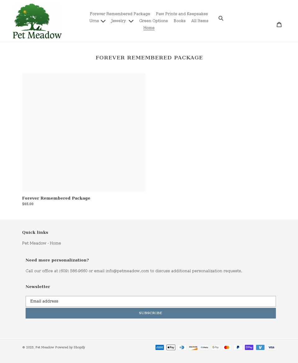 pet-meadow.myshopify.com shopify website screenshot