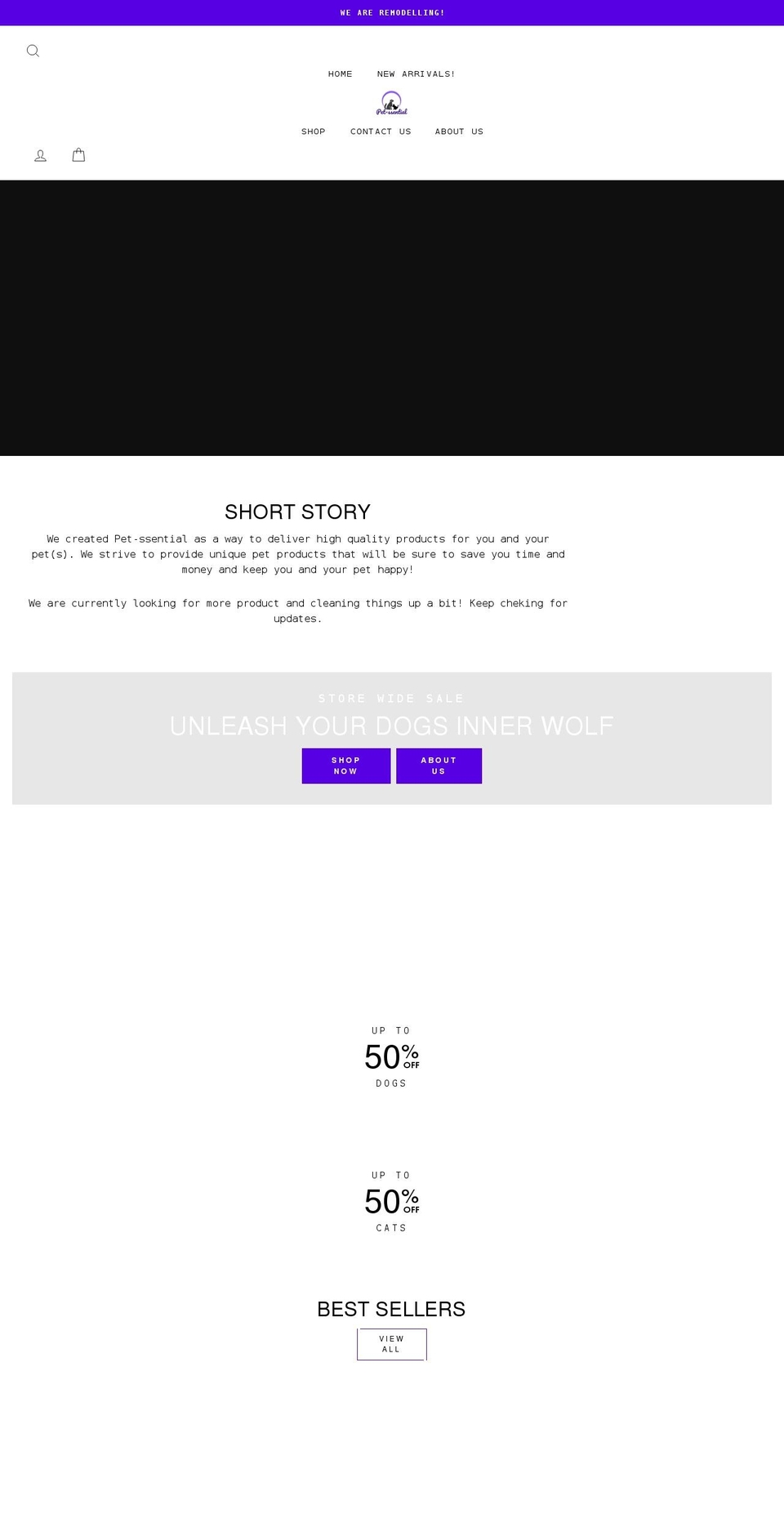 pet-ssential.com shopify website screenshot