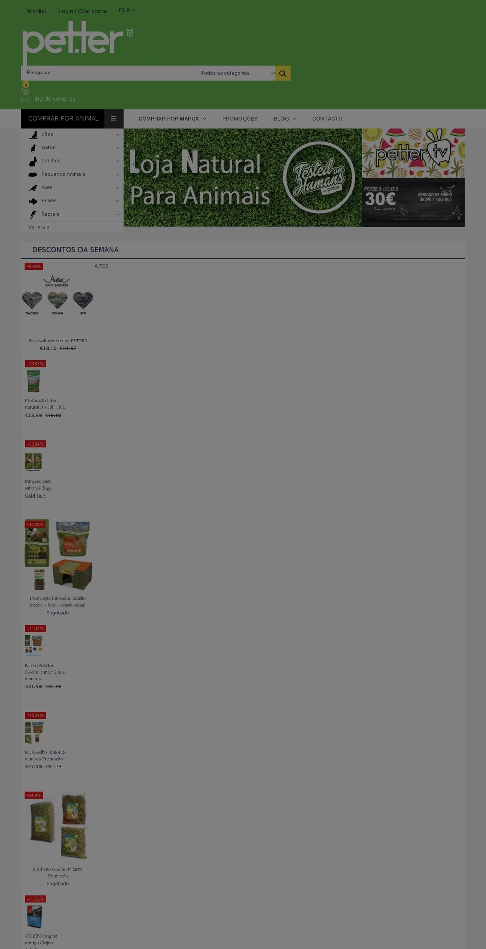 pet-ter.com shopify website screenshot