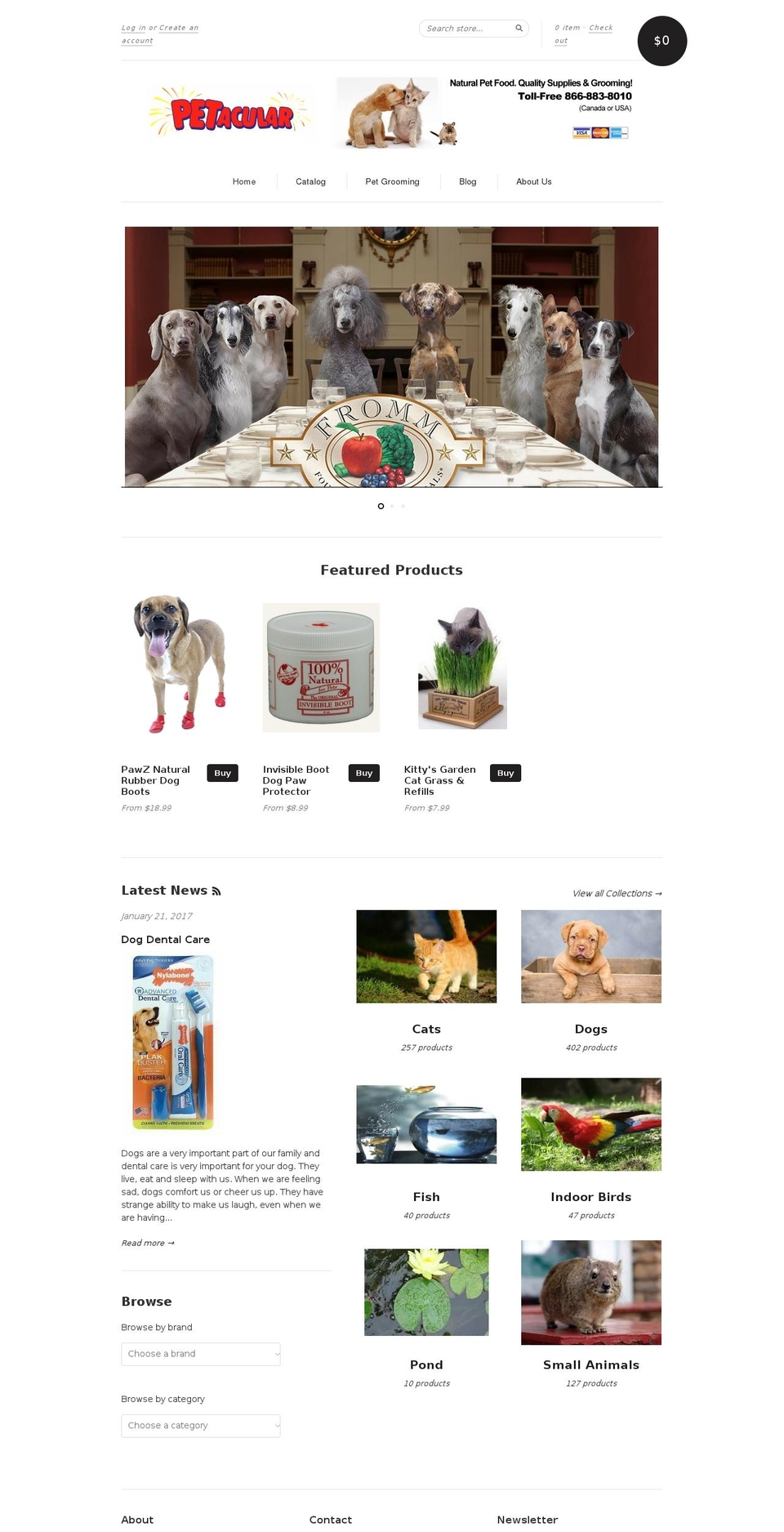 petacular.ca shopify website screenshot