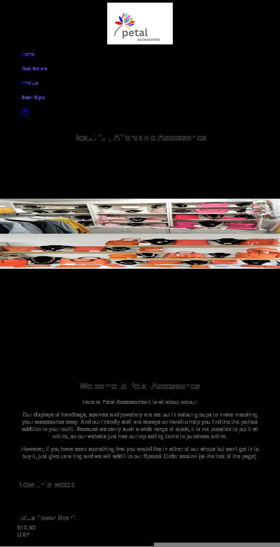petal-accessories.co.uk shopify website screenshot