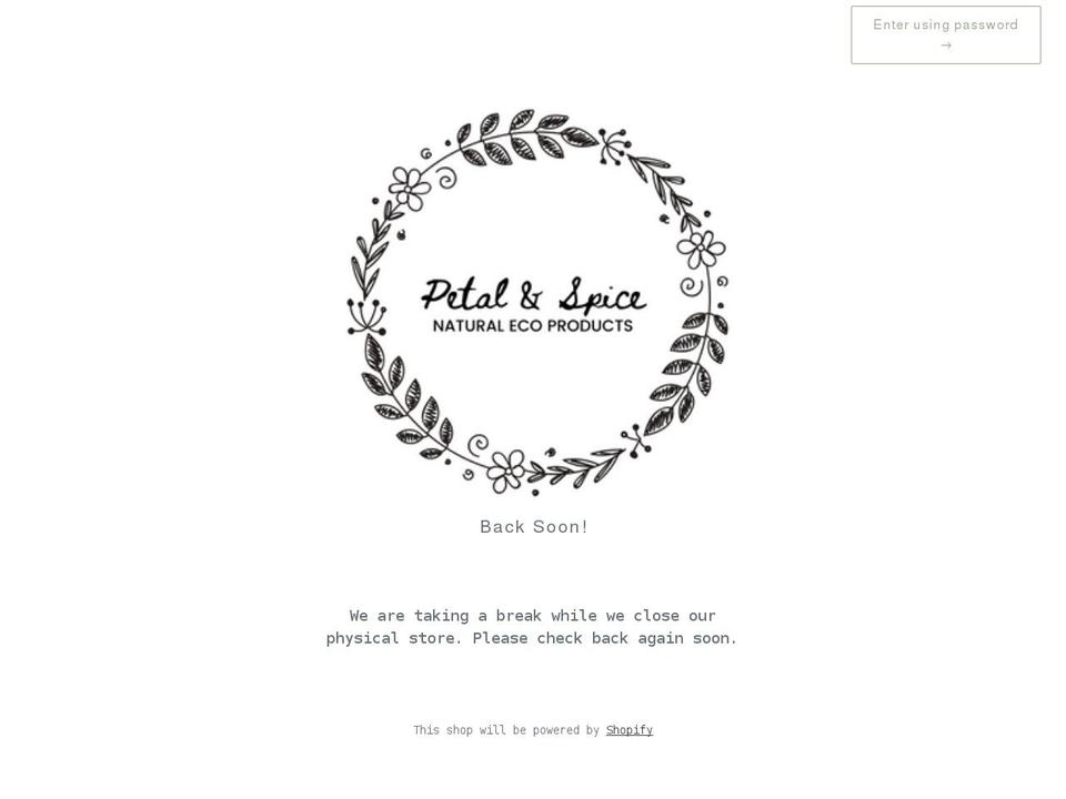 petalandspice.com.au shopify website screenshot