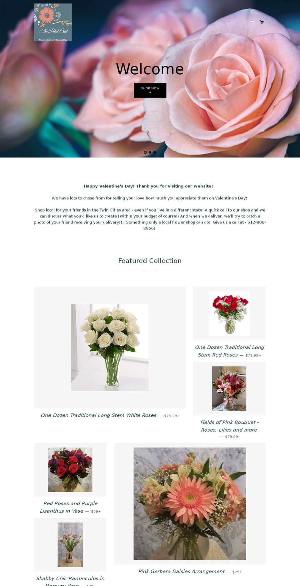 petalcart.com — Shopify storefront screenshot