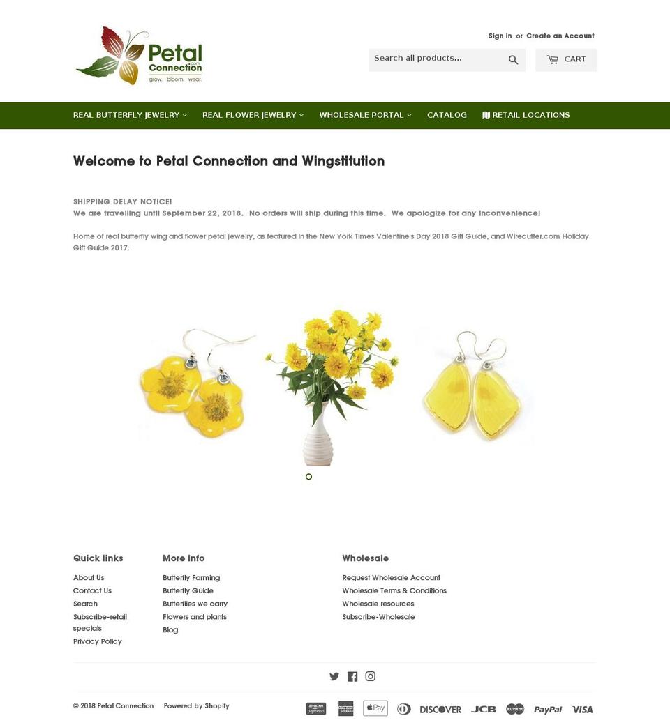 petalconnection.com shopify website screenshot