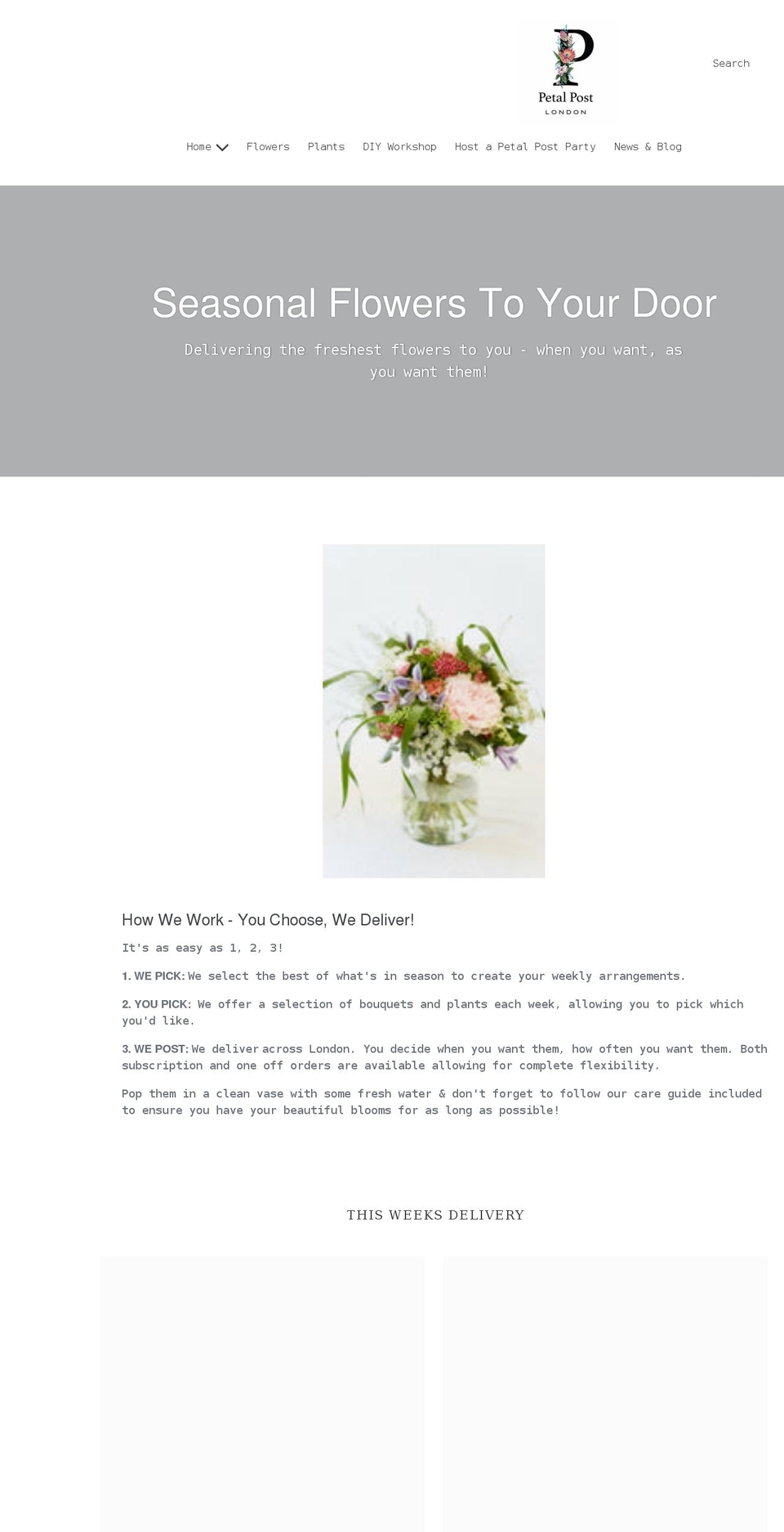 petalpostlondon.com shopify website screenshot