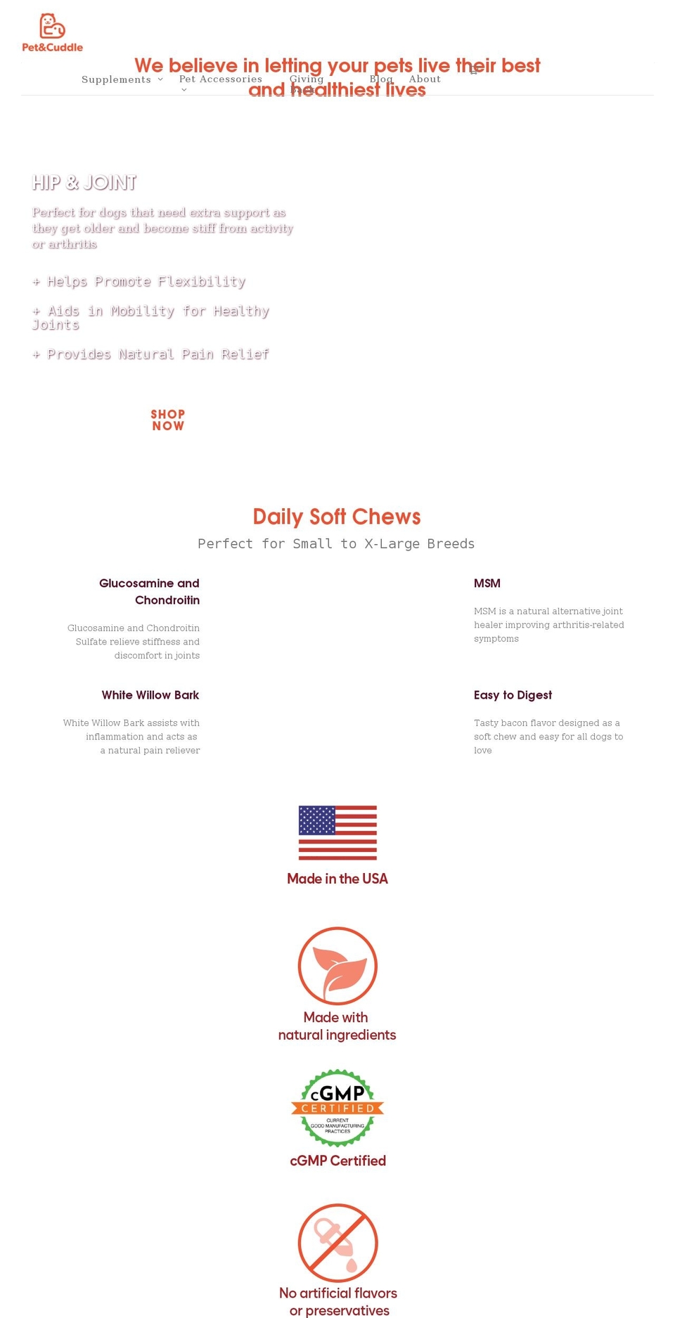 petandcuddle.com — Shopify storefront screenshot