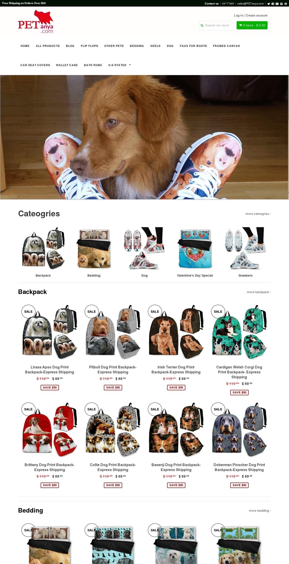 breedbiztheme Shopify theme site example petanya.com