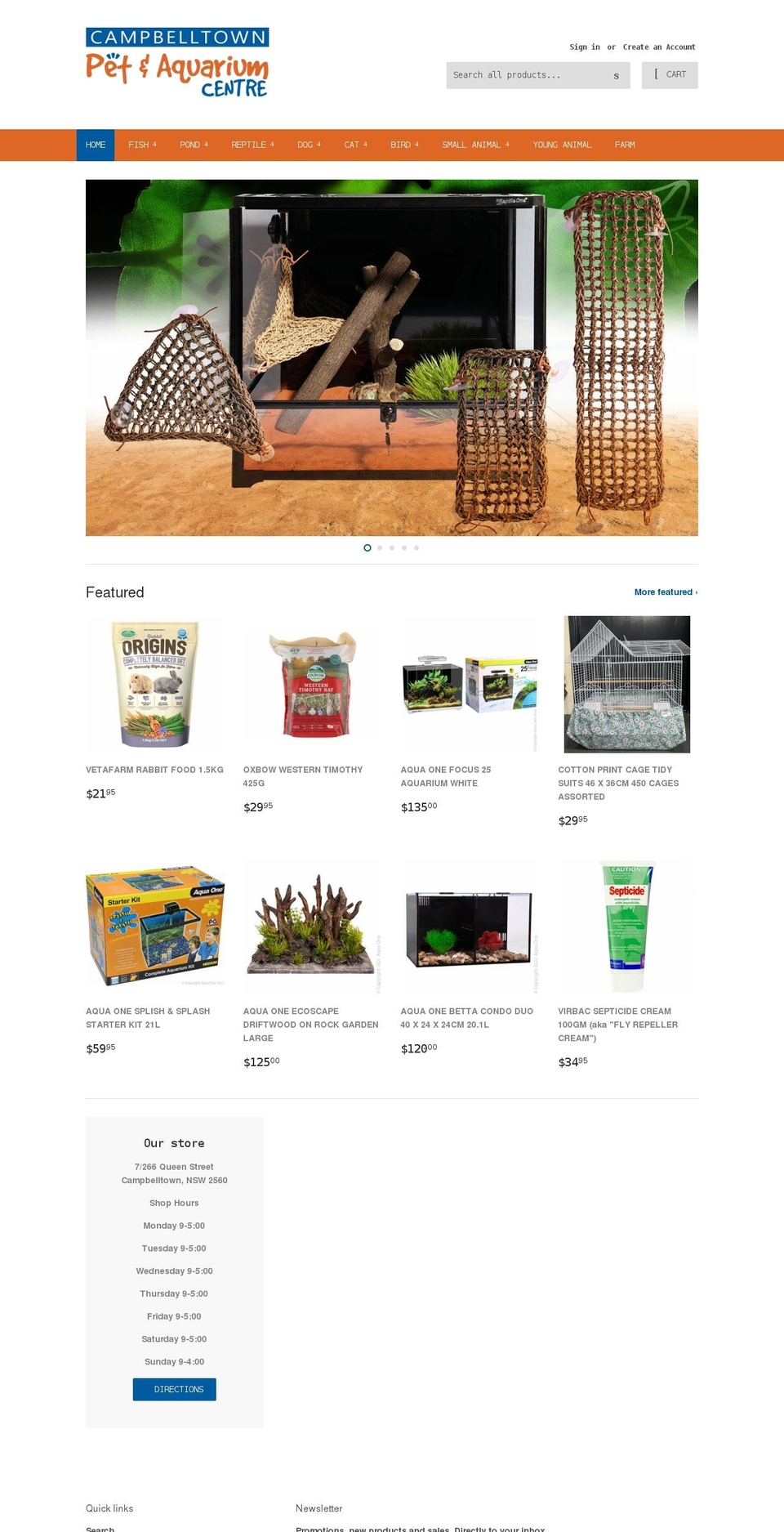 petaquarium.com.au shopify website screenshot