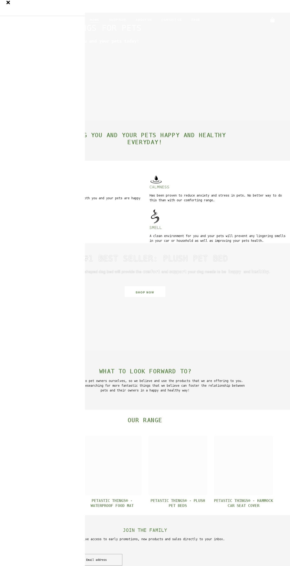 petasticthings.com shopify website screenshot