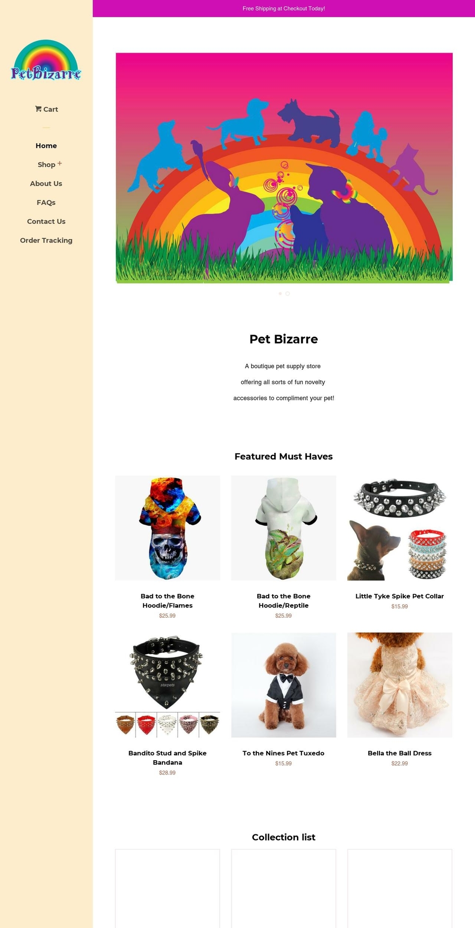 petbizarre.com — Shopify storefront screenshot
