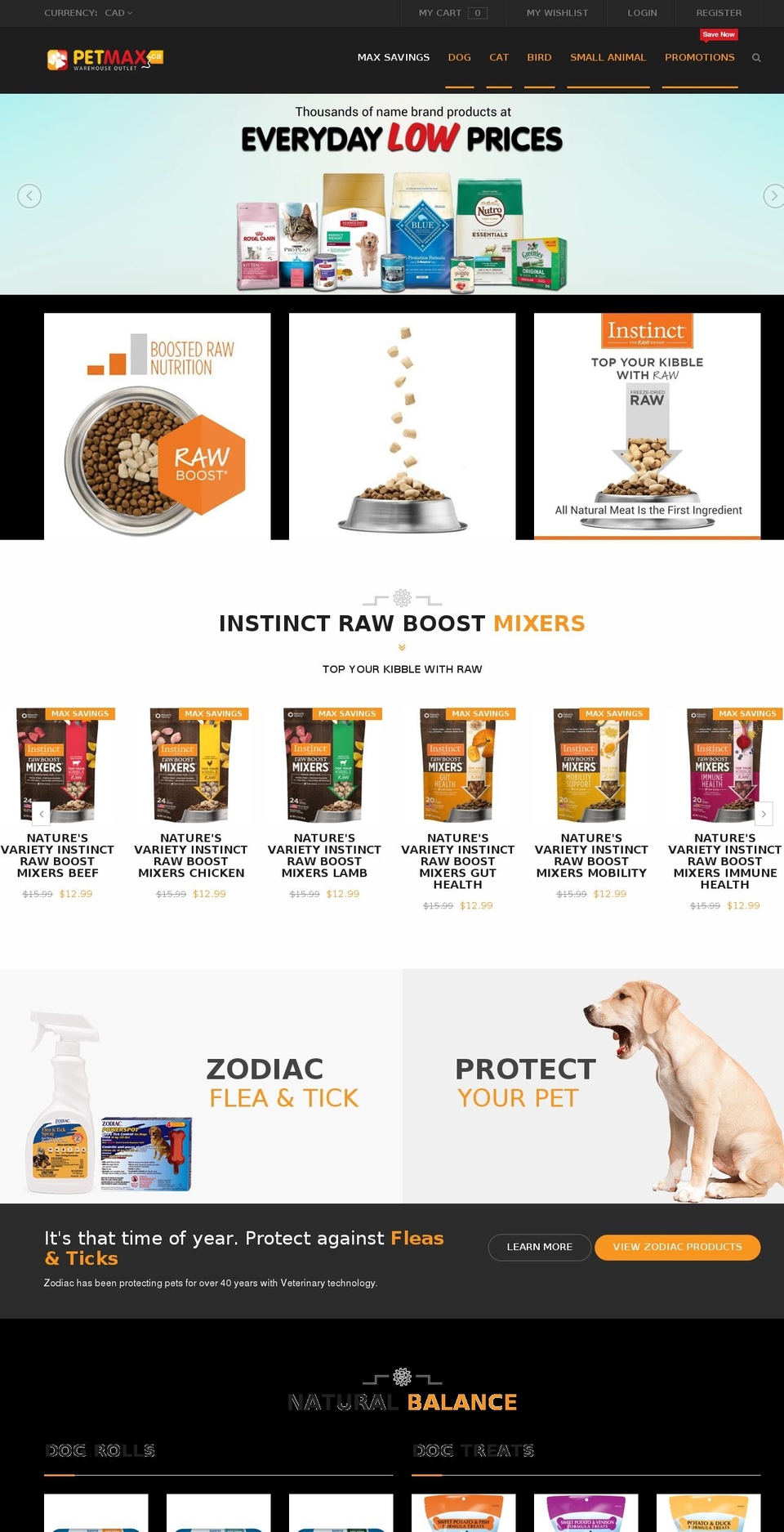 PetMax Main Bold Fix Bold Tier 2 Shopify theme site example petcareoutlet.ca