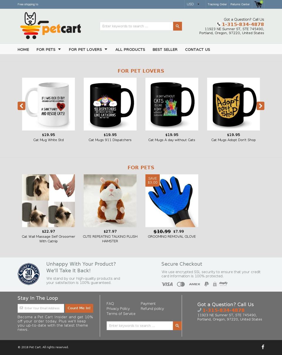 petcart.net shopify website screenshot