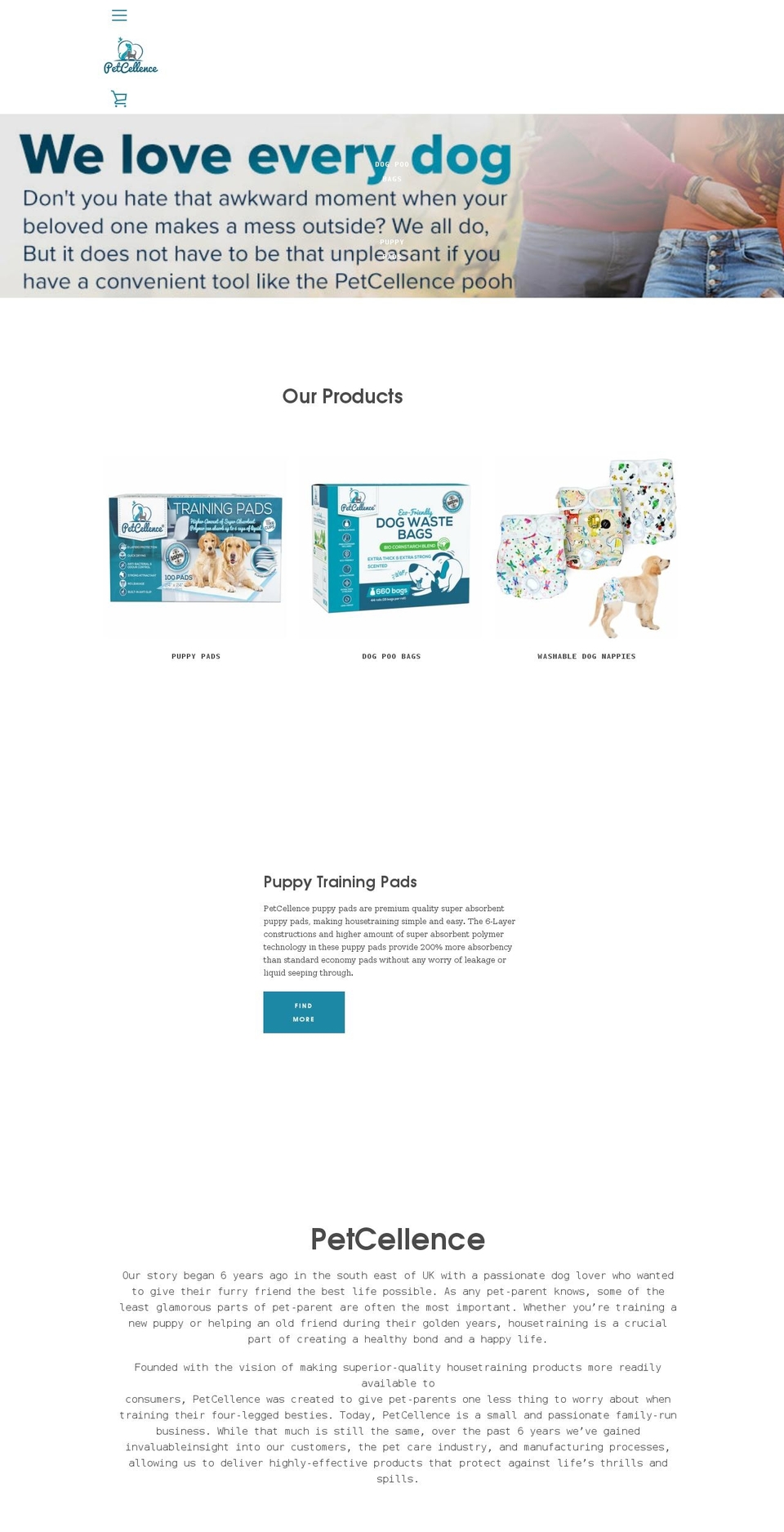 petcellence.com shopify website screenshot