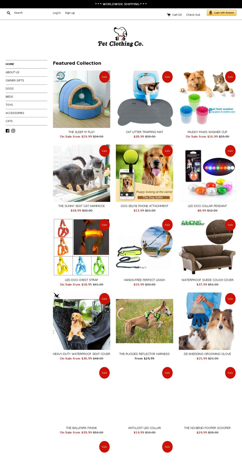 petclothingcompany.com — Shopify storefront screenshot