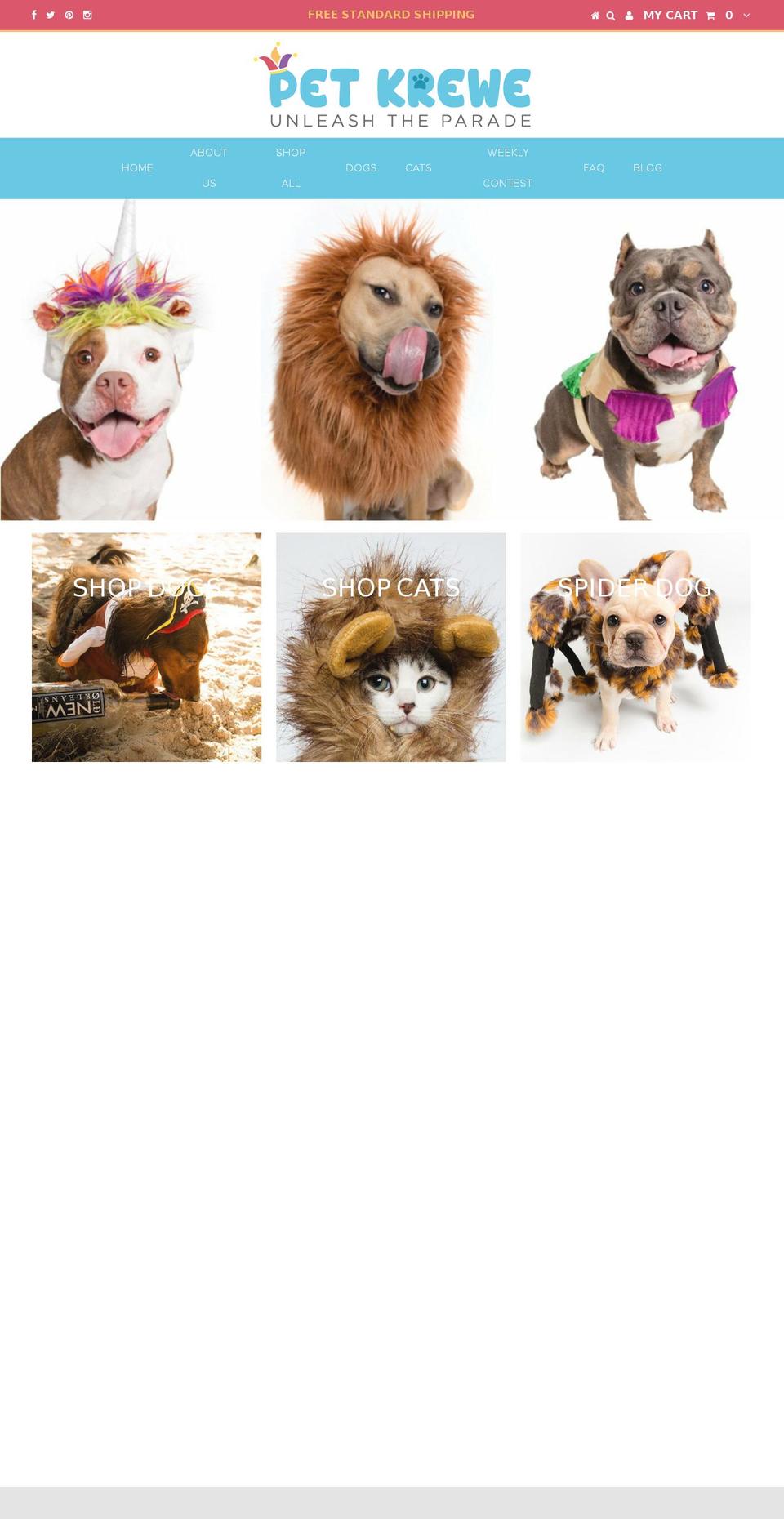 Pet Krewe Shopify theme site example petcrew.com