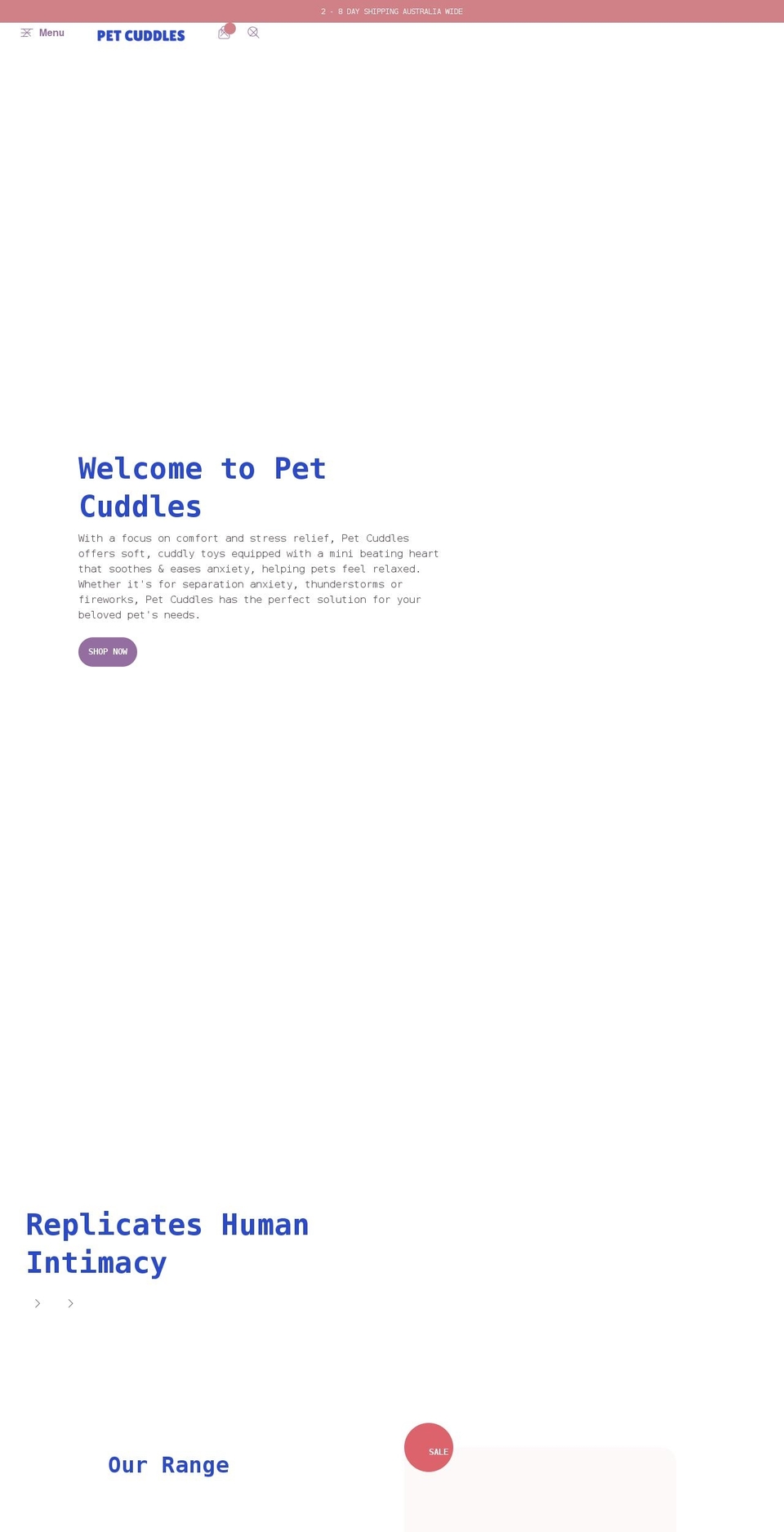 petcuddles.com.au shopify website screenshot